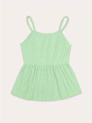 Casual Cami Top Solid Round Neck Slight Stretch