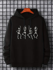 Men's Skeleton Dancer Graphic Hoodie Drawstring Sweatshirt