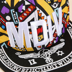 Hip Hop Print Embroidered Snapback Hat Baseball Cap