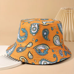 Orange Cashew Flower Sunshade Bucket Hat for Men Women