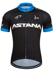 Quick Dry Cycling Jersey with Rear Pocket & Letter Print