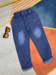 Boys Ripped Jeans Casual Elastic Waist Denim Pants Kids Clothes