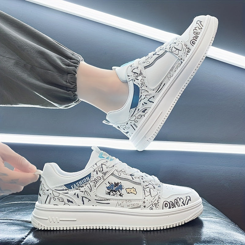 Men's Block Lace-up Skate Shoes Outdoor Casual Sneakers