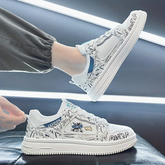 Men's Block Lace-up Skate Shoes Outdoor Casual Sneakers