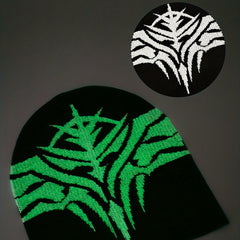 Anime Jacquard Luminous Beanie Soft Elastic Breathable Knit Hat