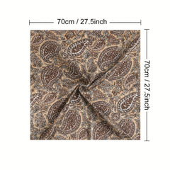 Paisley Print Square Silk Scarf Women Head Wrap Bandana