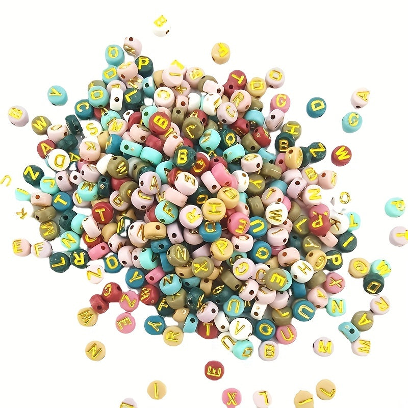 100PCS Colorful Alphabet Beads Jewelry Making Bracelets Necklaces Key Chains