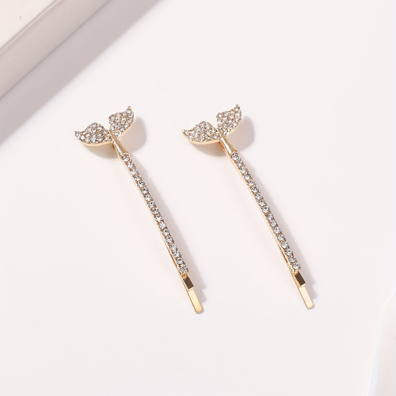 2pcs Mermaid Tail Hair Clip Bobby Pin Barrette Rhinestone Hair Slides Clip