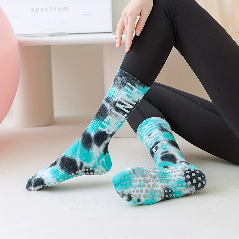 Letter Print Socks Comfy & Breathable Yoga Sports Socks Women's Stockings