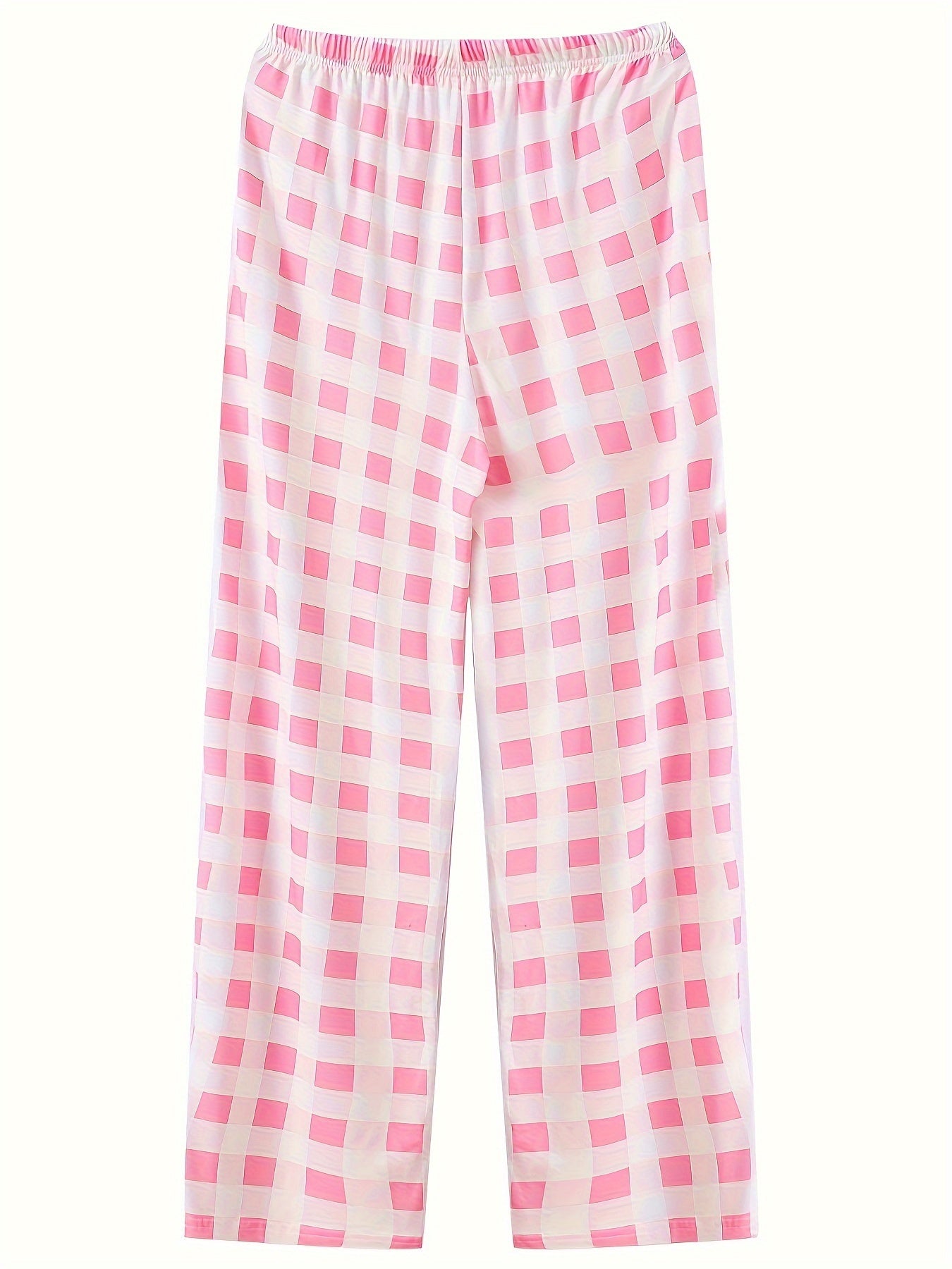 Plaid Drawstring Sleep Bottoms Cozy Home Sleep Pants Women's Loungewear