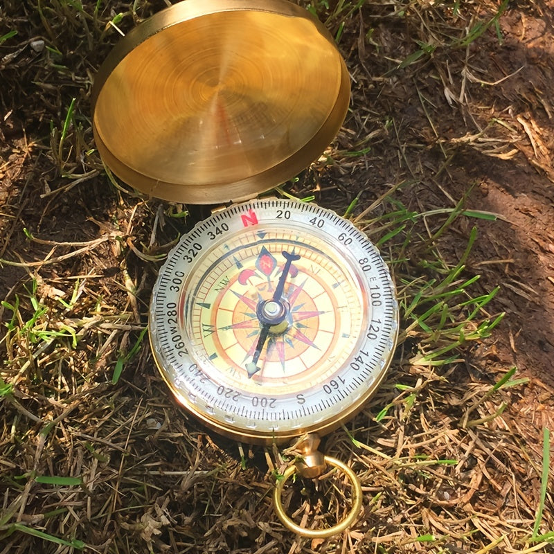 G50 Copper Pocket Watch & Compass Outdoor Tool