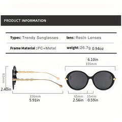 Large Oval Sunglasses For Women Leaf Gradient UV400 Sun Shades Glasses