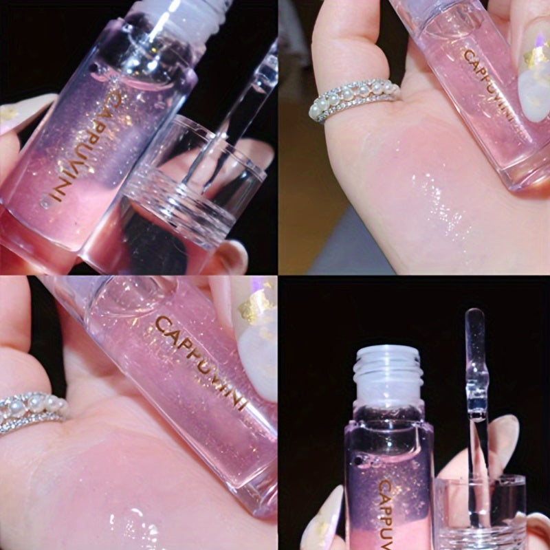 Jelly Lip Gloss Clear Moisturizing Lipstick Glitter Lip Tint
