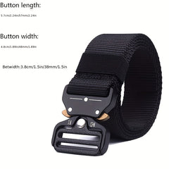 Men's Tactical Belt Quick Release Buckle Elastic Stretch Canvas Web Belt