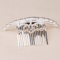 Mini Princess Crown Comb Rhinestone Hair Comb Faux Pearl Headwear
