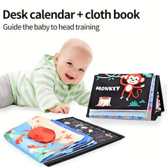 3D Toddler Book with Hanging Mirror & Interactive Sound - Durable Fabric Toy