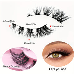 7 Pairs Cat Eye Lashes Faux Mink Wispy False Eyelashes Makeup