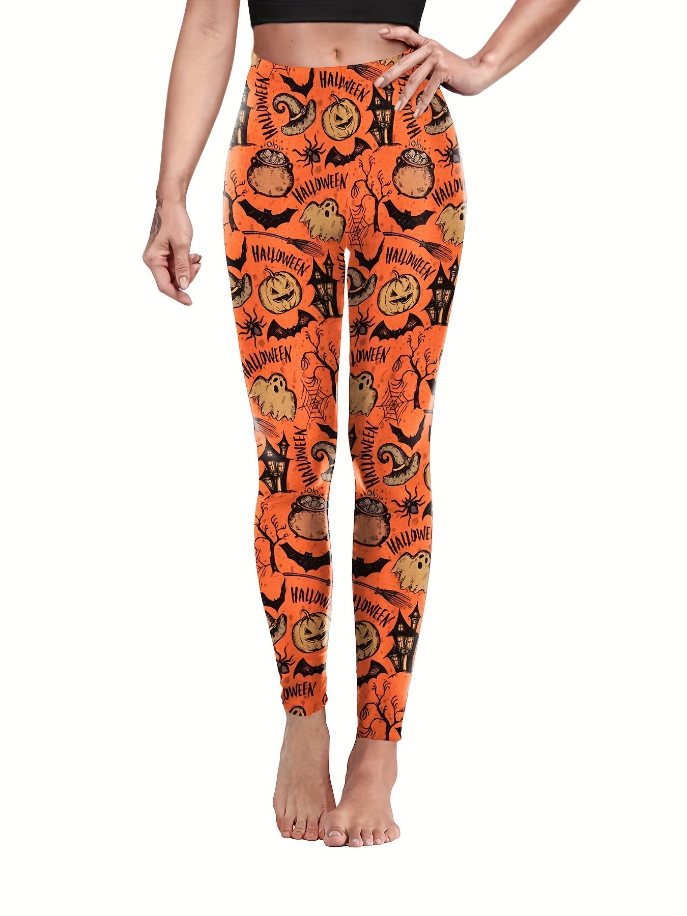  Halloween Pants Women's Plus Print Skinny Trousers
