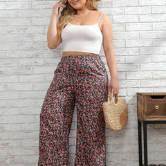  Floral Print High Rise Wide Leg Trousers