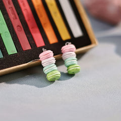 Cute Multicolored Macaroon Stack Earrings for Girls