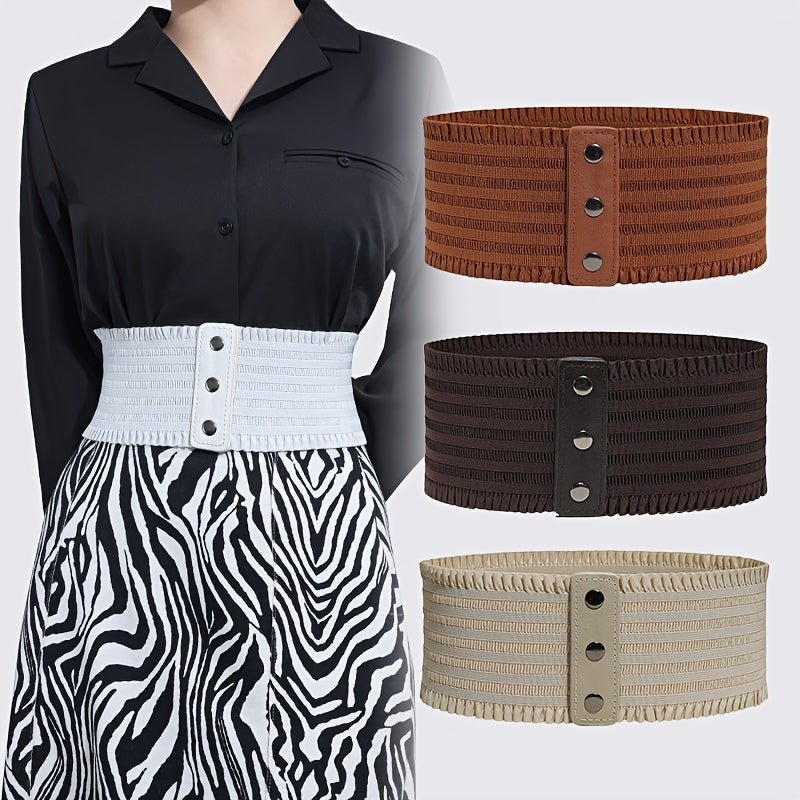 Women's Stretchy Dress Belts Elastic Corset Waistband