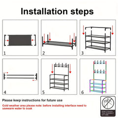 Metal Clothes Drying Rack with Shoe Storage - Space Saving Organizer