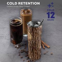 20oz Wood Carving Love Heart Tumbler Insulated Cup