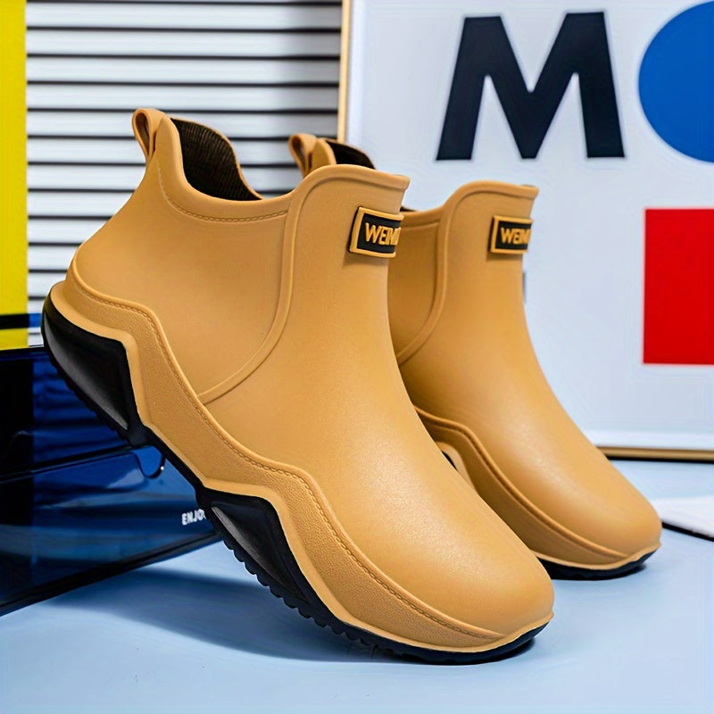 Women's Letter Graphic Rain Boots - Comfortable Ankle Boots