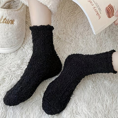 7 Pairs Fuzzy Socks Warm Mid Tube Stockings