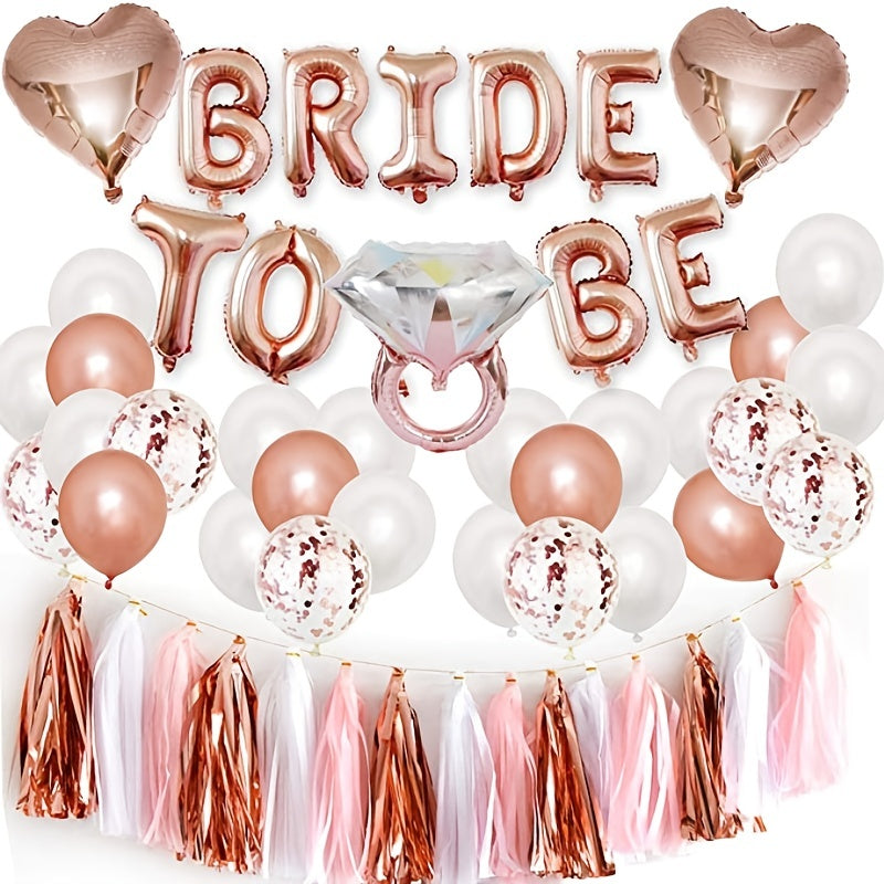 Rose Gold Bridal Shower Party Decorations Kit
