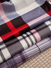3pcs Plaid Sleep Bottoms Elastic Waistband Shorts Women's Sleepwear