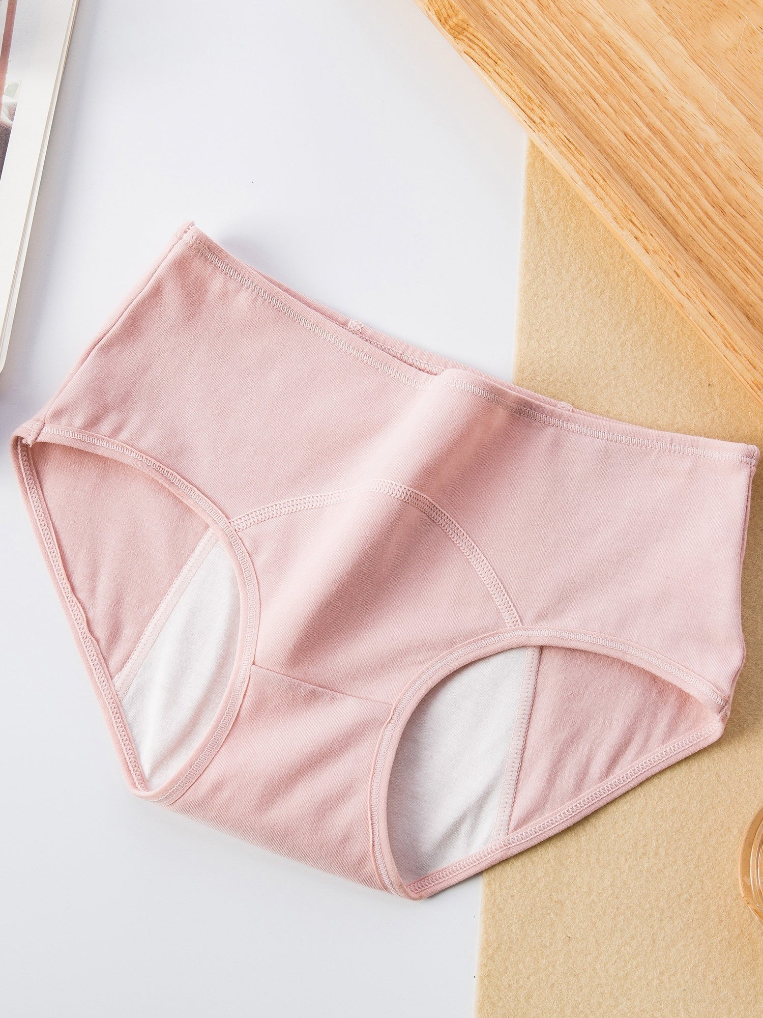 4pcs High Waist Stretchy Panties Breathable Solid Briefs