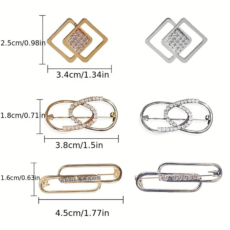 Geometric Brooch Waist Neckline Fixed Pin Temperament Suit Corsage