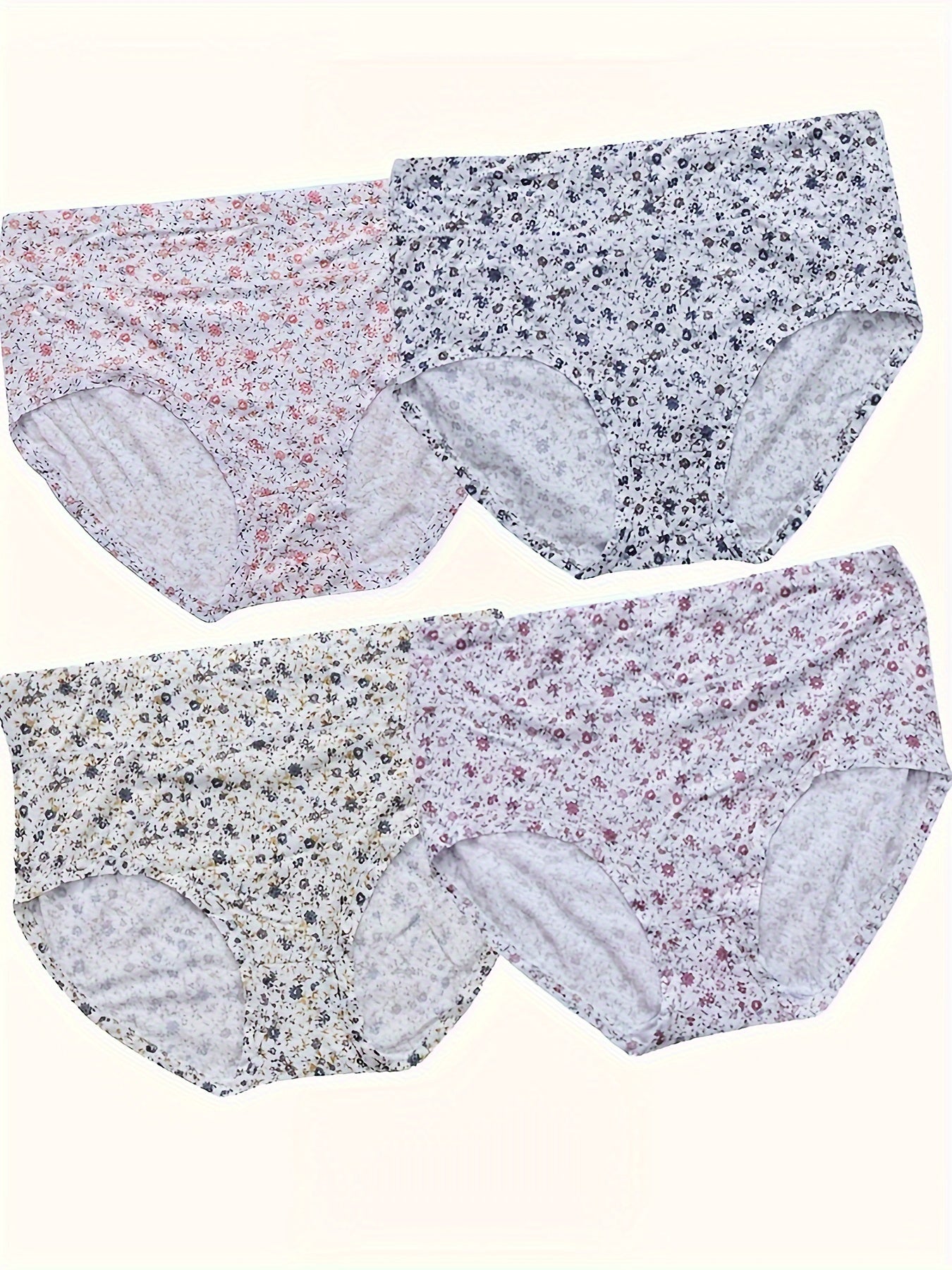 4 Pack Women's Plus Size Panties Set High Rise Soft Full Briefs