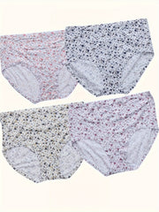 4 Pack Women's Plus Size Panties Set High Rise Soft Full Briefs