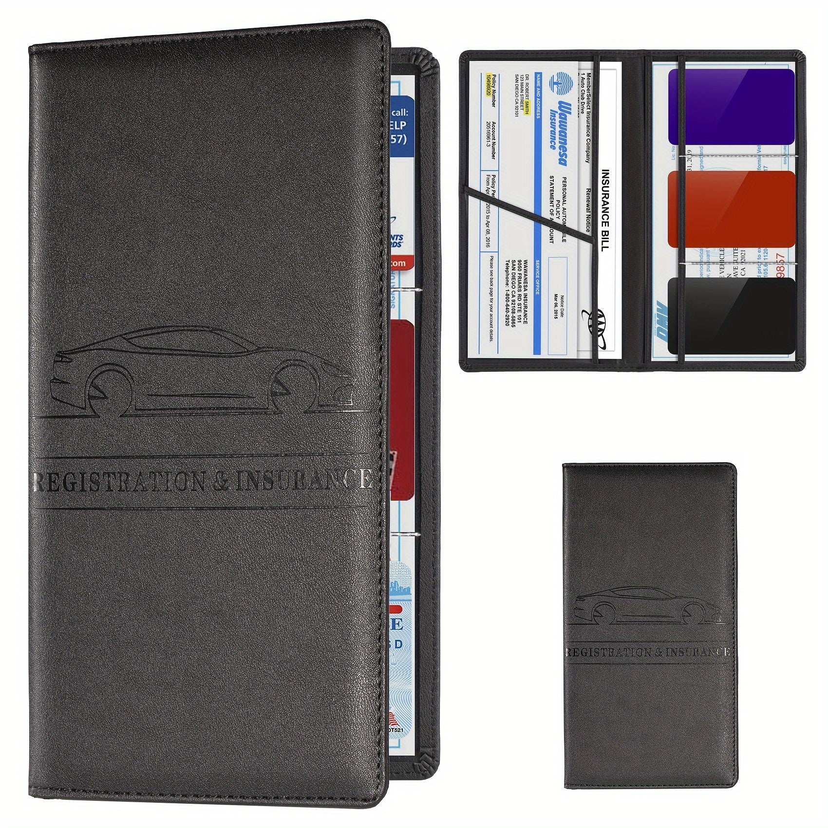 Car Registration And Insurance Holder Vehicle Glove Box Car Organizer