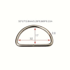 100pcs DIY Clothing Metal D-ring Accessories Silver D Buckle