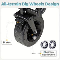 Heavy Duty Collapsible Folding Wagon With Wheels 149 69KG Outdoor Wagon