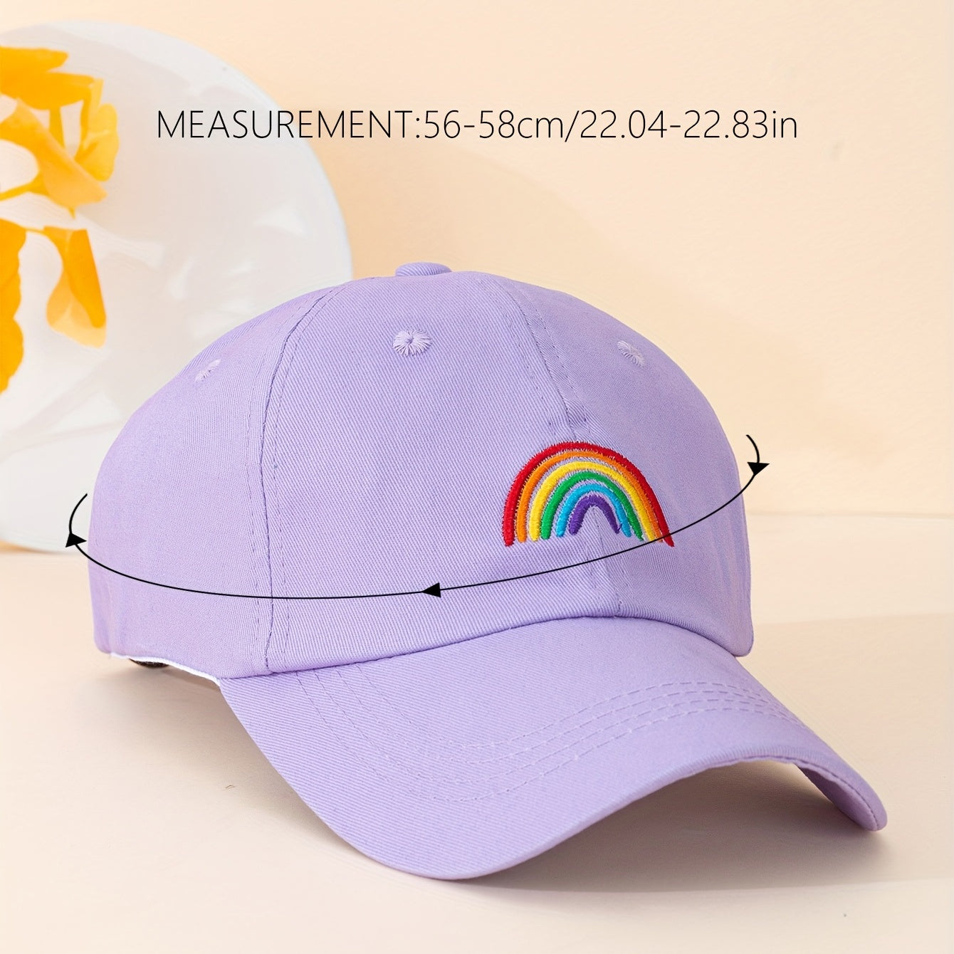 Rainbow Embroidery Casual Baseball Cap Candy Unisex Dad Hats Lightweight