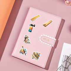 55pcs School Supplies Art Stickers Waterproof Vinyl Decals