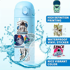 50pcs Space Stickers Waterproof for Laptops Water Bottles Skateboards