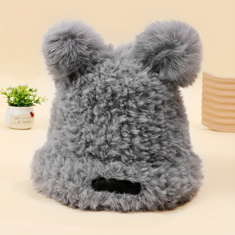 Warm Beanie Bear Ear Hat Lightweight Knitted Windproof Hat