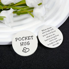 Men's Stainless Steel Pocket Hug Coin Gift