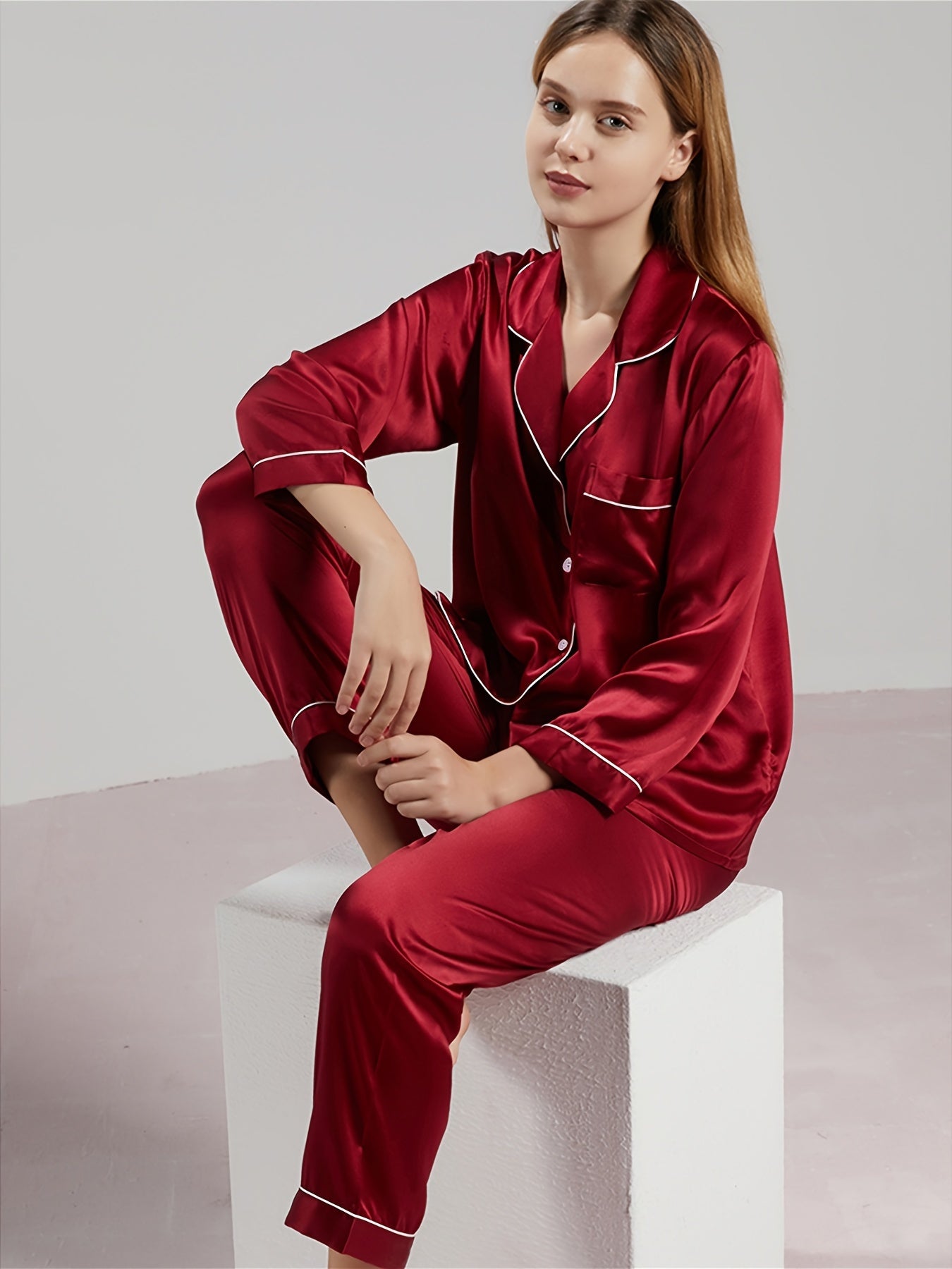 Casual Soft Pajamas Long Sleeve & Pants Pj Sets Womens Loungewear