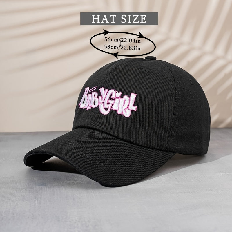 Solid Baseball Cap BABY GIRL Embroidery Sun Hat Casual Sports Hat
