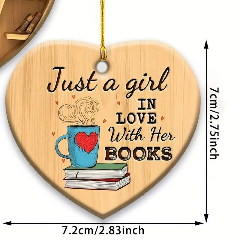 Acrylic Charm Round Love Heart Bookshelf Pendant Christmas Tree Decor