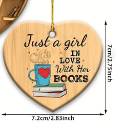 Acrylic Charm Round Love Heart Bookshelf Pendant Christmas Tree Decor