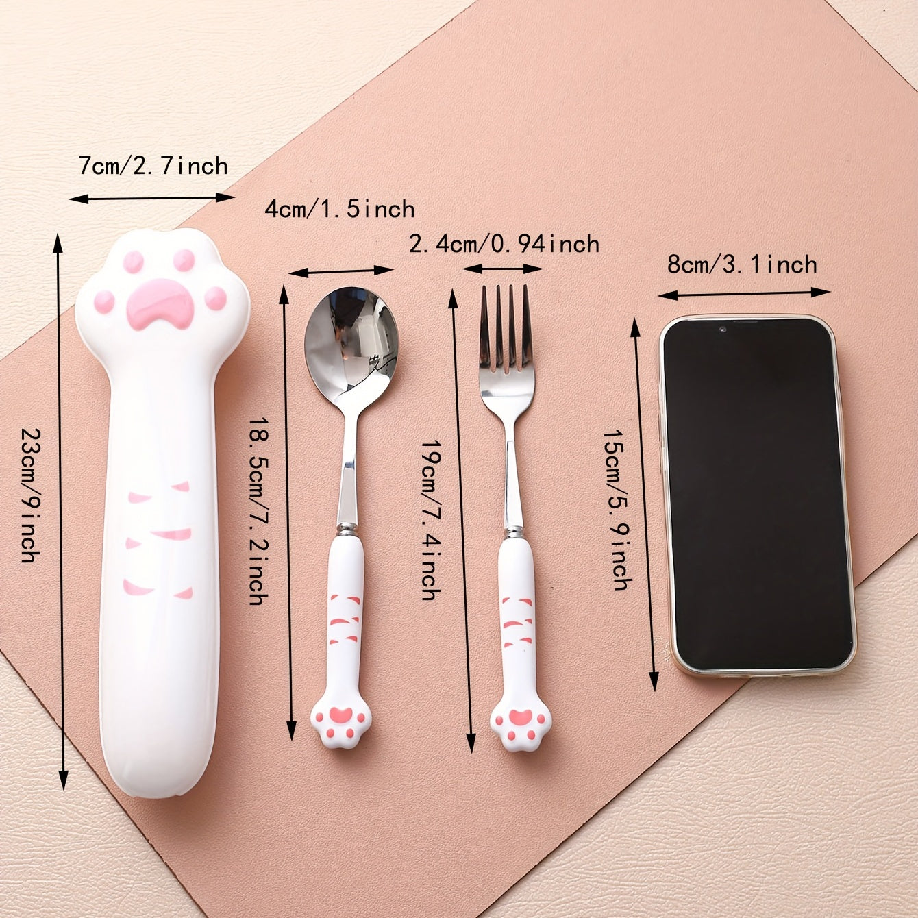 Set of Stainless Steel Coffee Spoon and Salad Fork