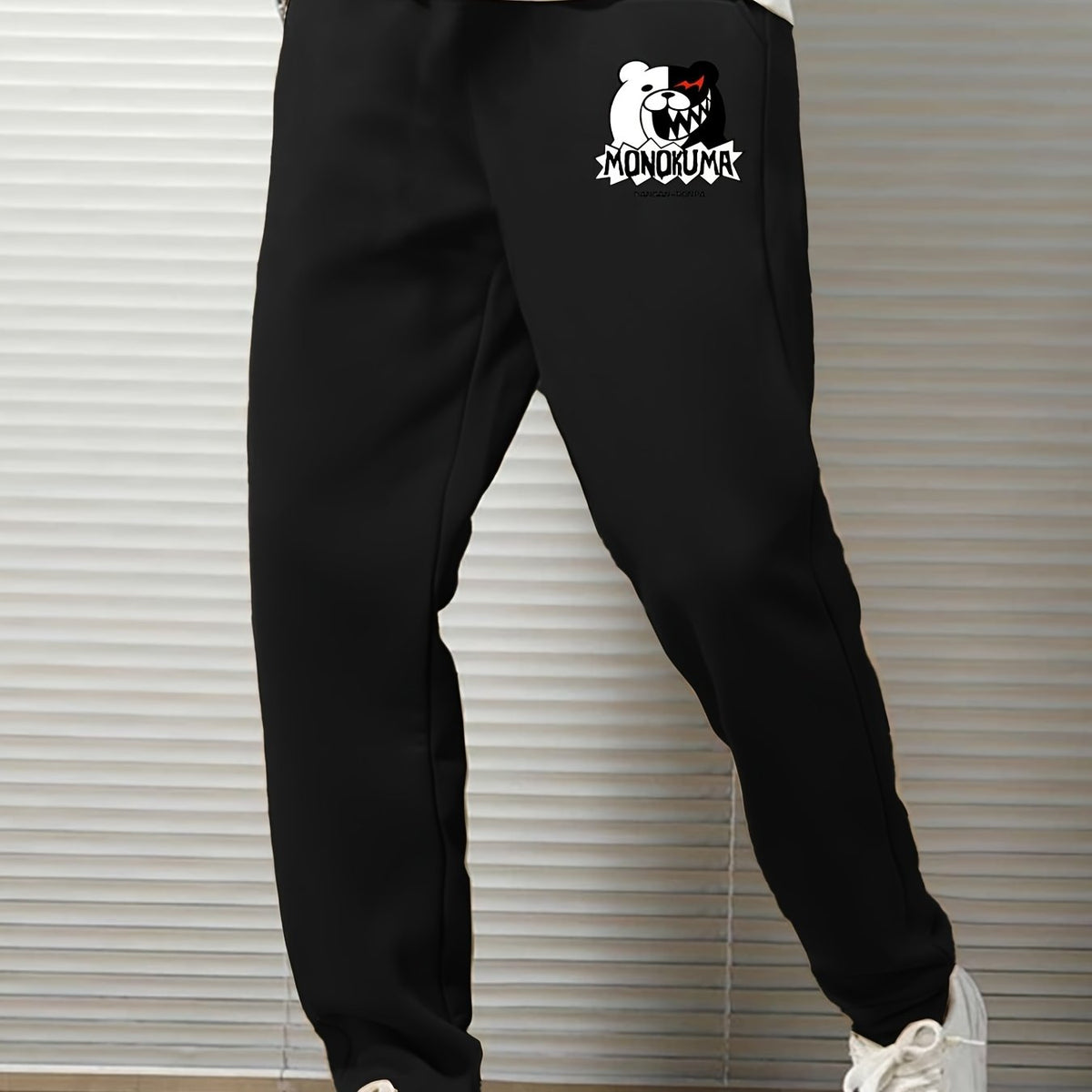 Men's Cartoon Bear Print Loose Sweatpants