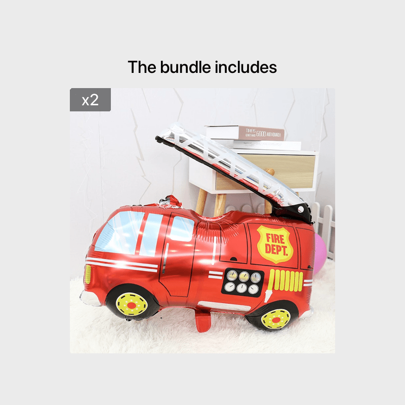 1pc 34Inch Extra Large Fire Truck Balloon - Party Decoration & Birthday Gift